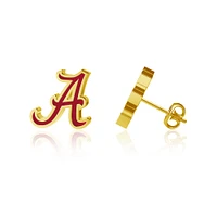 Dayna Designs Alabama Crimson Tide Gold-Plated Enamel Post Earrings