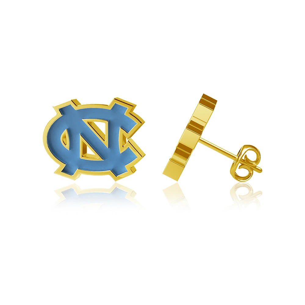 Dayna Designs North Carolina Tar Heels Gold-Plated Enamel Post Earrings