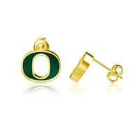 Dayna Designs Oregon Ducks Gold-Plated Enamel Post Earrings