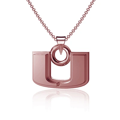 Dayna Designs Miami Hurricanes Rose Gold Pendant Necklace