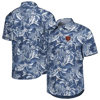 Men's Tommy Bahama Navy Chicago Bears Aqua Lush Full-Button Shirt