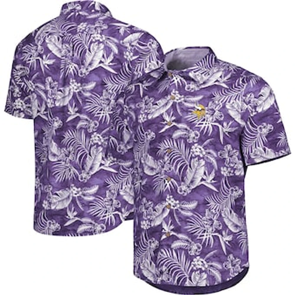 Men's Tommy Bahama Purple Minnesota Vikings Aqua Lush Full-Button Shirt