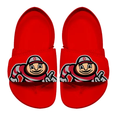 Toddler ISlide Red Ohio State Buckeyes Mascot Slide Sandals