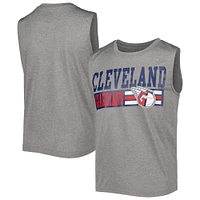 Youth Heather Gray Cleveland Guardians Sleeveless T-Shirt