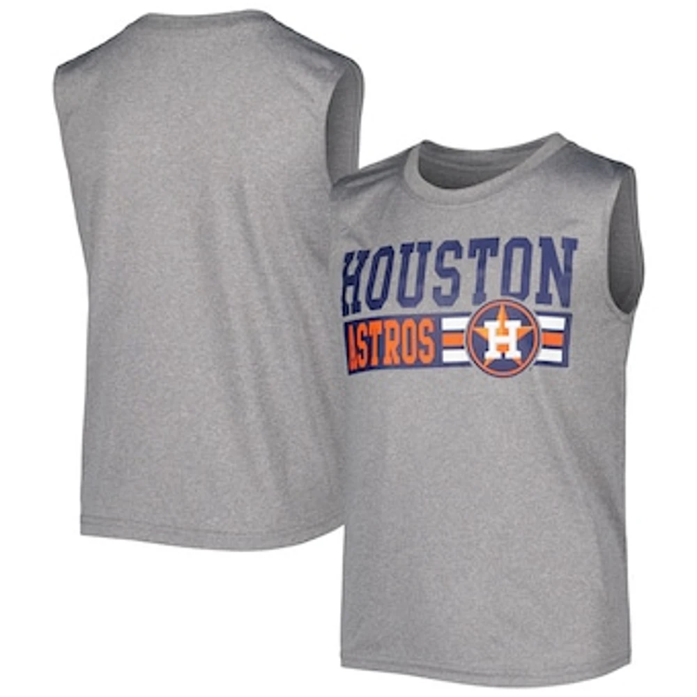 Youth Heather Gray Houston Astros Sleeveless T-Shirt