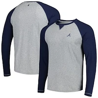 Men's johnnie-O Navy/Heather Gray Atlanta Braves Alsen Raglan Long Sleeve T-Shirt