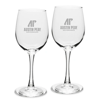 Austin Peay State Governors Two-Piece 12oz. Traditional White Wine Glass Set