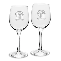 Northeastern State Riverhawks Two-Piece 12oz. Traditional White Wine Glass Set