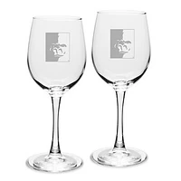 Pittsburg State Gorillas Two-Piece 12oz. Traditional White Wine Glass Set