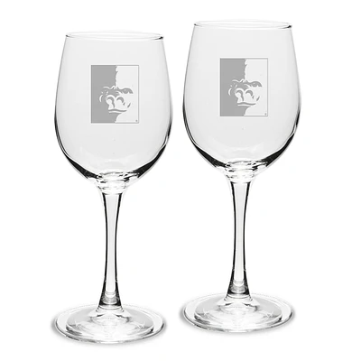 Pittsburg State Gorillas Two-Piece 12oz. Traditional White Wine Glass Set