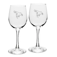 Pierce College Raiders Two-Piece 12oz. Traditional White Wine Glass Set