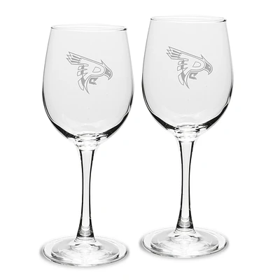 Pierce College Raiders Two-Piece 12oz. Traditional White Wine Glass Set