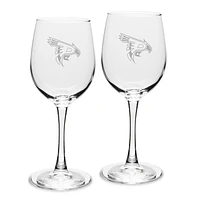 Pierce College Raiders Two-Piece 12oz. Traditional White Wine Glass Set