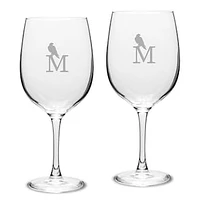 Montevallo Falcons Two-Piece 19oz. Traditional Red Wine Glass Set