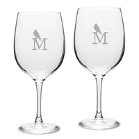 Montevallo Falcons Two-Piece 19oz. Traditional Red Wine Glass Set