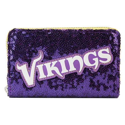 Loungefly Minnesota Vikings Sequin Zip-Around Wallet