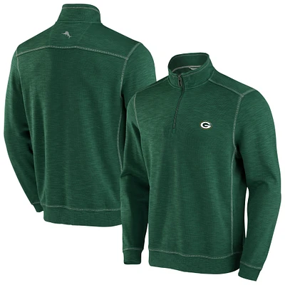 Men's Tommy Bahama Green Green Bay Packers Tobago Bay Tri-Blend Half-Zip Sweatshirt