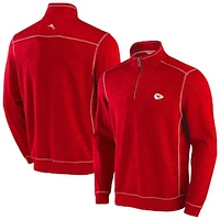 Men's Tommy Bahama Red Kansas City Chiefs Big & Tall Tobago Bay Half-Zip Sweatshirt