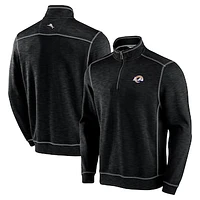 Men's Tommy Bahama Black Los Angeles Rams Big & Tall Tobago Bay Half-Zip Sweatshirt