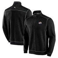 Men's Tommy Bahama Black Los Angeles Rams Big & Tall Tobago Bay Half-Zip Sweatshirt