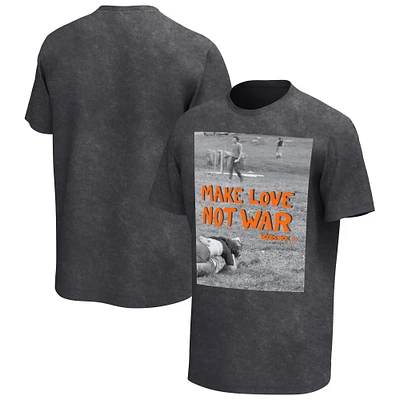 Men's Charcoal Woodstock Make Love Not War Washed Graphic T-Shirt