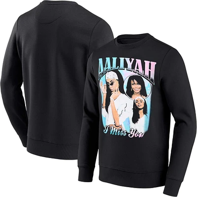 Unisex Aaliyah Black Graphic Pullover Sweatshirt