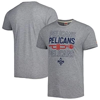 Unisex Homage Heather Gray New Orleans Pelicans Hometown Hyper Local Tri-Blend T-Shirt