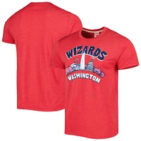 Unisex Homage Red Washington Wizards Hometown Hyper Local Tri-Blend T-Shirt