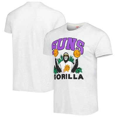 Unisex Homage Ash Phoenix Suns Team Mascot Tri-Blend T-Shirt
