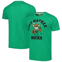 Unisex Homage Green Milwaukee Bucks Team Mascot Tri-Blend T-Shirt