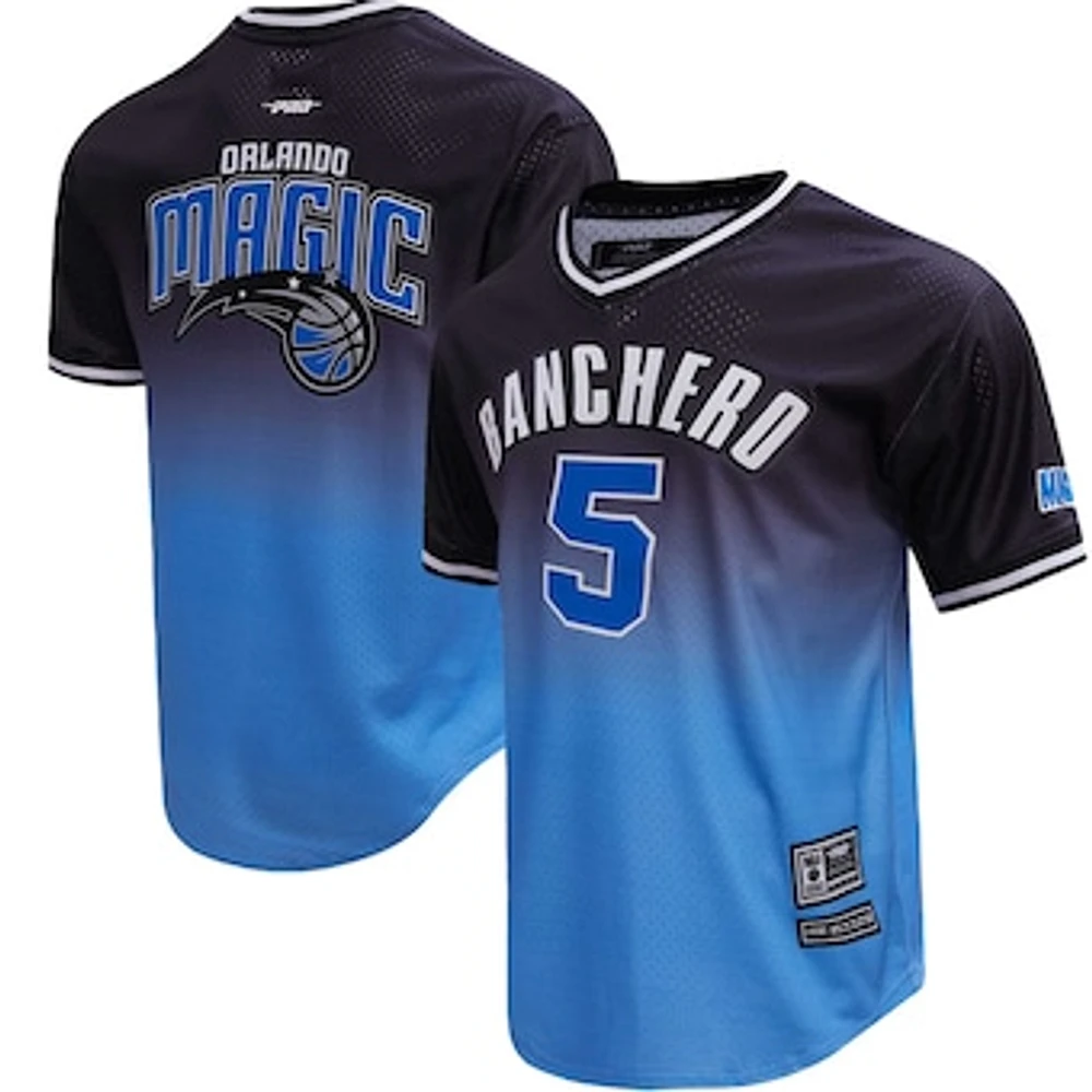 Men's Post Paolo Banchero Black/Blue Orlando Magic Ombre Name & Number T-Shirt