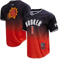 Men's Post Devin Booker Black/Orange Phoenix Suns Ombre Name & Number T-Shirt