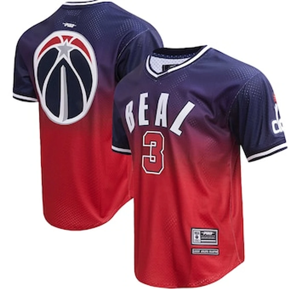 Men's Post Bradley Beal Navy/Red Washington Wizards Ombre Name & Number T-Shirt