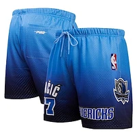 Men's Post Luka Doncic Navy/Blue Dallas Mavericks Ombre Name & Number Shorts