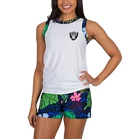 Women's Concepts Sport White Las Vegas Raiders Roamer Knit Tank Top & Shorts Set
