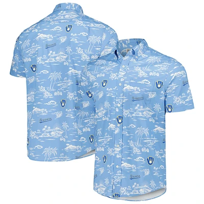 Men's Reyn Spooner Light Blue Milwaukee Brewers Kekai Button-Down Shirt