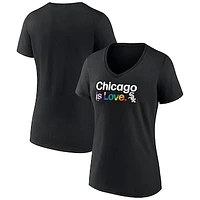 Women's Black Chicago White Sox City Pride V-Neck T-Shirt