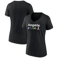 Women's Black Los Angeles Angels City Pride V-Neck T-Shirt