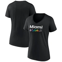 Women's Black Miami Marlins City Pride V-Neck T-Shirt
