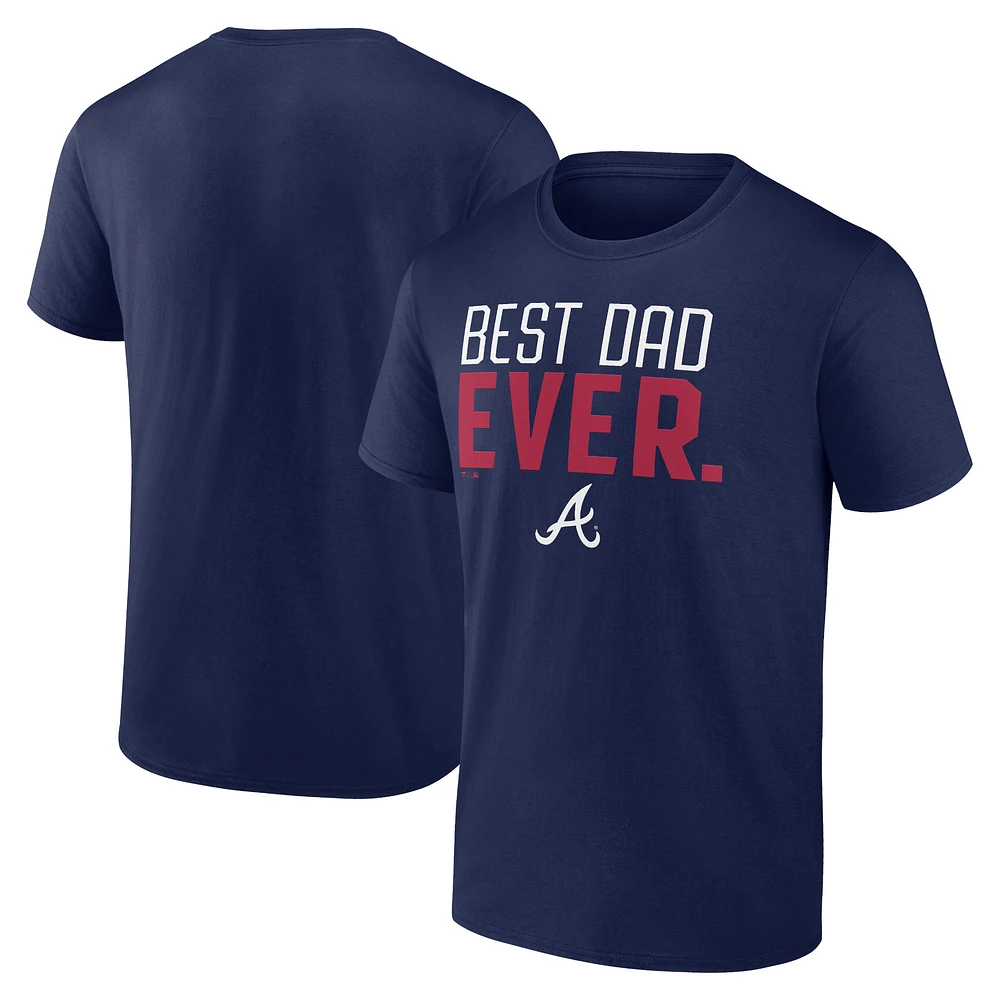 Men's Navy Atlanta Braves Best Dad Ever T-Shirt