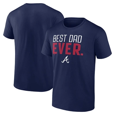 Men's Navy Atlanta Braves Best Dad Ever T-Shirt