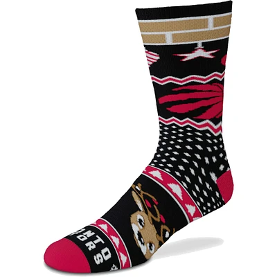 For Bare Feet Toronto Raptors Sweater Stripe Crew Socks