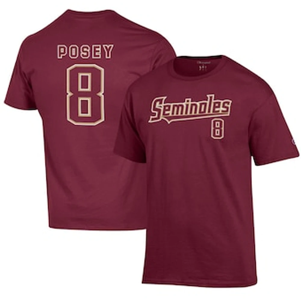 Men's Champion Buster Posey Garnet Florida State Seminoles Name & Number T-Shirt