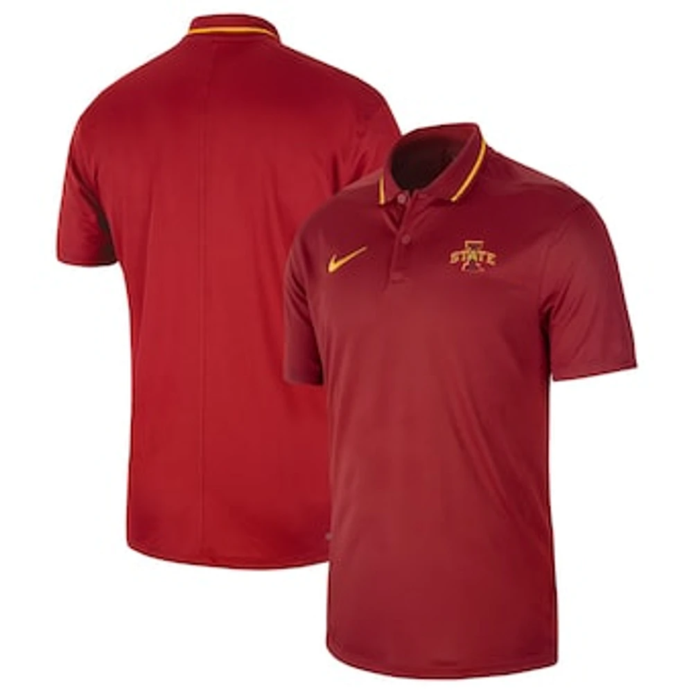 Men's Nike  Cardinal Iowa State Cyclones 2023 Sideline Coaches Performance Polo