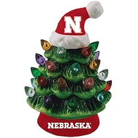 Nebraska Huskers 8" Light Up Ceramic LED Christmas Tree