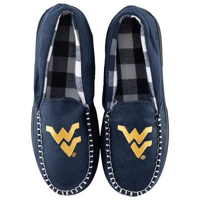 Men's ZooZatz West Virginia Mountaineers Flannel Moccasin Slippers