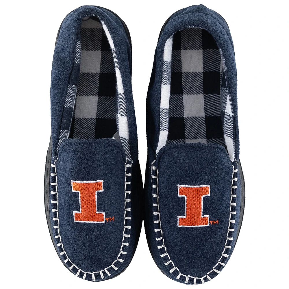 Men's ZooZatz Illinois Fighting Illini Flannel Moccasin Slippers