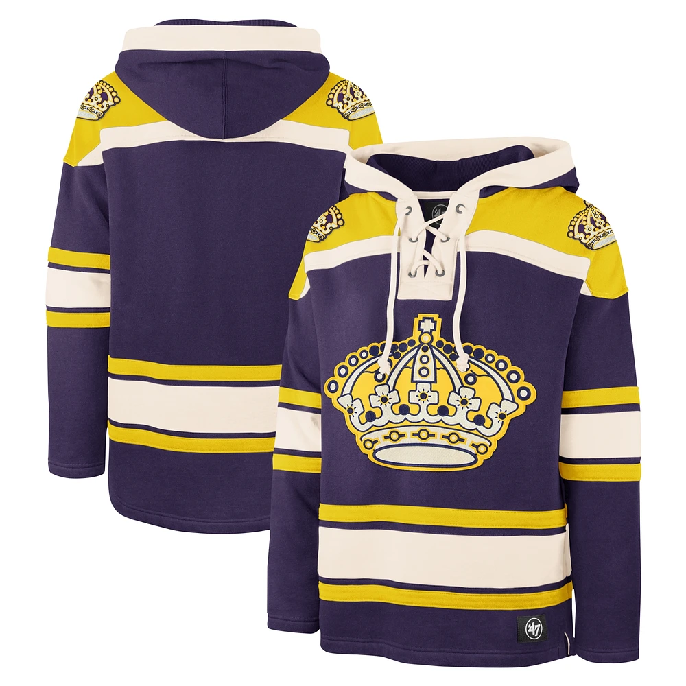 Men's '47 Purple Los Angeles Kings Superior Lacer Pullover Hoodie