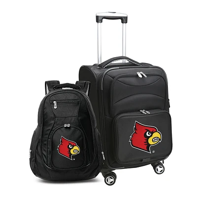 MOJO Black Louisville Cardinals Softside Carry-On & Backpack Set