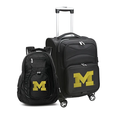 MOJO Black Michigan Wolverines Softside Carry-On & Backpack Set